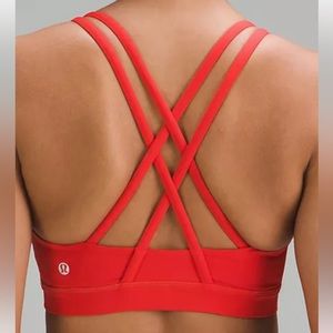 Purple stripe and mint/black stripe Lululemon energy bra - size 4. No padding.